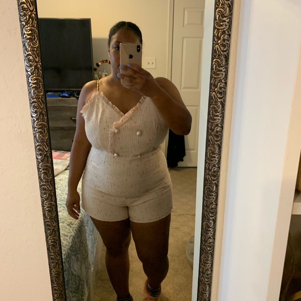 SHEIN Pearl Tweed Jumpsuit